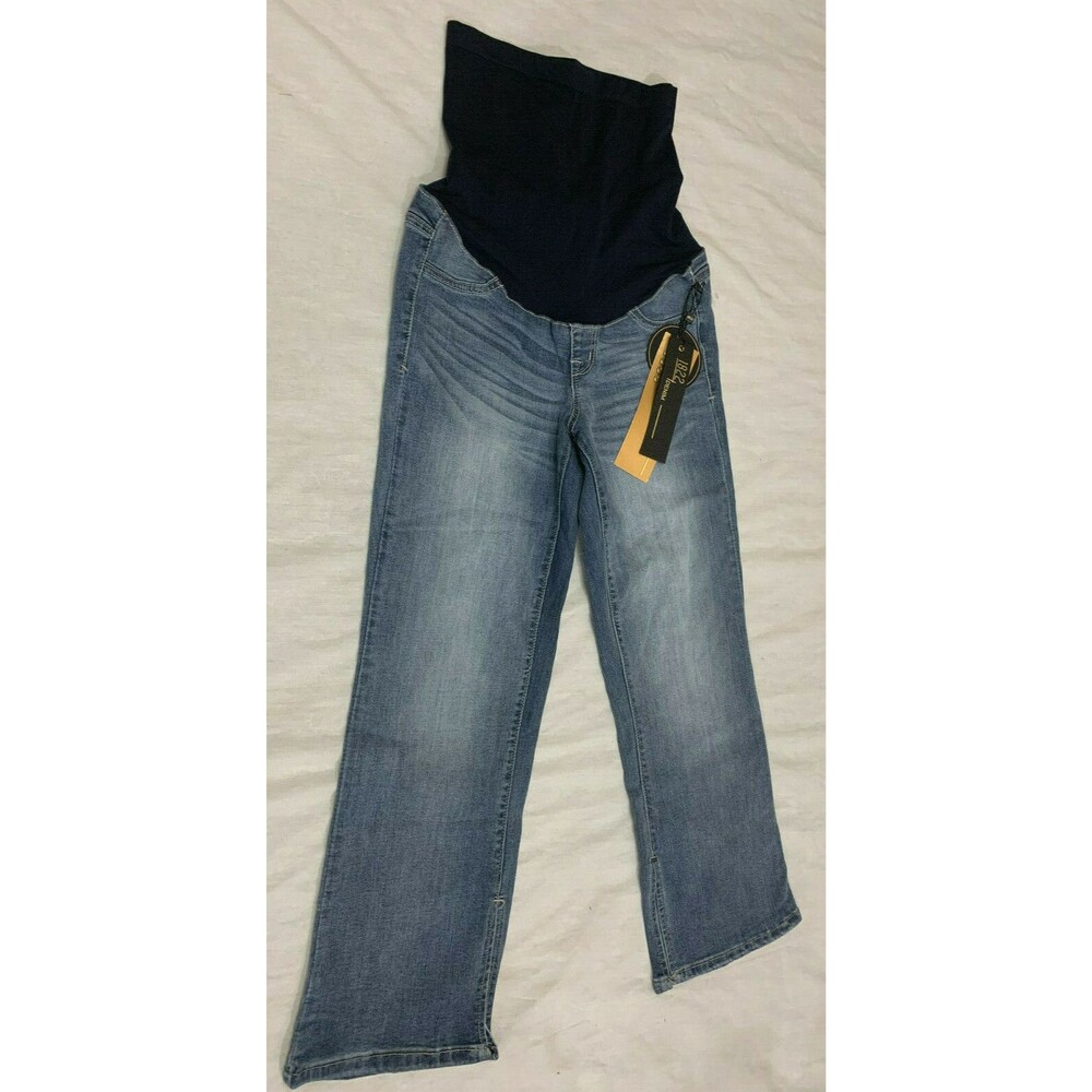1822 DENIM WOMENS VINTAGE DENIM MATERNITY JEANS CAPRIS CROPPED PANTS SIZE XS/25